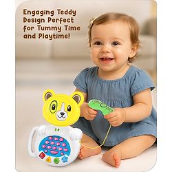 Babyhug Musical Monkey Telephone Learning Toy|Lights & Music|Role Play Phone Toy for Kids|Numbers|Shape & Color Recognition|Animal Names & Sounds|Math Quizzes|Addition & Subtraction|Red -12 Months+