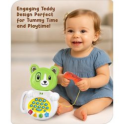 Babyhug Musical Monkey Telephone Learning Toy|Lights & Music|Role Play Phone Toy for Kids|Numbers|Shape & Color Recognition|Animal Names & Sounds|Math Quizzes|Addition & Subtraction|Yellow -12 Months+