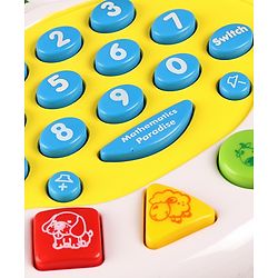 Babyhug Musical Monkey Telephone Learning Toy|Lights & Music|Role Play Phone Toy for Kids|Numbers|Shape & Color Recognition|Animal Names & Sounds|Math Quizzes|Addition & Subtraction|Yellow -12 Months+
