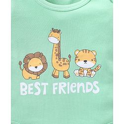 Babyhug Interlock Knit Half Sleeves Onesie With Animal Print Pack of 3 - Multicolor