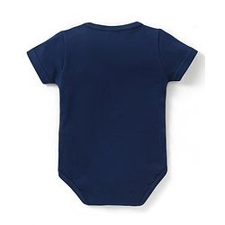 Babyhug 100% Cotton Knit Half Sleeves Onesie with Sailor Print - Navy Blue