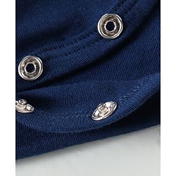 Babyhug 100% Cotton Knit Half Sleeves Onesie with Sailor Print - Navy Blue
