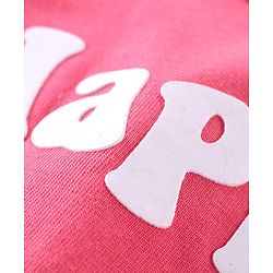 Babyhug 100% Cotton Knit Frill Sleeves Top With Floral Print Dungaree - Pink