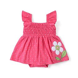 Babyhug 100% Cotton Knit Sleeveless Onesies with Headband Floral Print - Pink