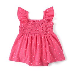 Babyhug 100% Cotton Knit Sleeveless Onesies with Headband Floral Print - Pink