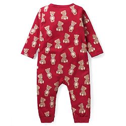 Babyhug 100% Cotton Knit Full Sleeves Bear Printed Romper Pack of 2 - Multicolour