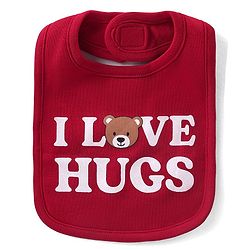 Babyhug 100% Cotton Knit Full Sleeves  Onesies with Cap & Bib Striped & Bear Print - Red