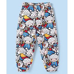Babyhug Marvel Cotton Knit Half Sleeves Night Suit With Thor Graphics - Multicolor