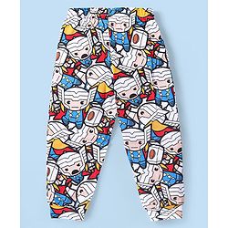 Babyhug Marvel Cotton Knit Half Sleeves Night Suit With Thor Graphics - Multicolor