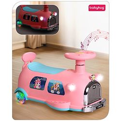 Babyhug Unicorn Kids Retro Swing Car| LED Lights and Music |Baby Magic Car|Toy Car | Push Car | Ride On Car |ABEC 7 Bearing|Weight Capacity Upto 25 kg | Pink