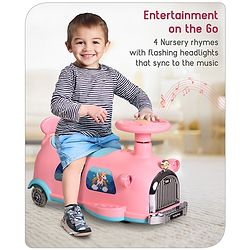 Babyhug Unicorn Kids Retro Swing Car| LED Lights and Music |Baby Magic Car|Toy Car | Push Car | Ride On Car |ABEC 7 Bearing|Weight Capacity Upto 50-KGS | Pink