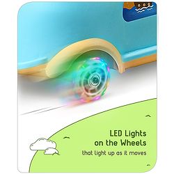 Babyhug Little Explorer Aquatic Theme Kids Retro Swing Car| LED Lights and Music |Baby Magic Car|Toy Car | Push Car | Ride On Car |ABEC 7 Bearing|Weight Capacity Upto 50 kg | Light Blue
