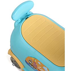 Babyhug Little Explorer Aquatic Theme Kids Retro Swing Car| LED Lights and Music |Baby Magic Car|Toy Car | Push Car | Ride On Car |ABEC 7 Bearing|Weight Capacity Upto 50 kg | Light Blue
