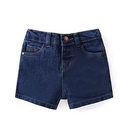 Babyhug Cotton Woven Half Sleeves Top & Denim Shorts Set With Pineapple Print - Yellow & Blue