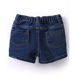 Babyhug Cotton Woven Half Sleeves Top & Denim Shorts Set With Pineapple Print - Yellow & Blue