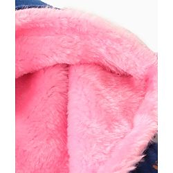 Babyhug Full Sleeve Front Open Hooded  Sweat Jacket with Floral Print & Pocket Detailing  - Blue