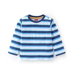 Babyhug Cotton Knit   Full Sleeves T-Shirts with Striped & Animal Print Pack of 7 - Blue Yellow & Red