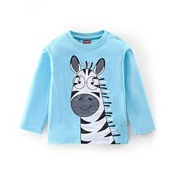 Babyhug Cotton Knit   Full Sleeves T-Shirts with Striped & Animal Print Pack of 7 - Blue Yellow & Red