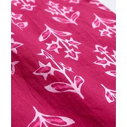 Babyhug Cotton Woven Full Sleeves Floral Printed Kurta & Dhoti Set - Dark Pink