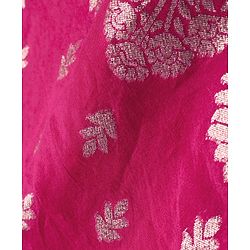 Babyhug Woven Sleeveless Brocade Kurti Palazzo & Dupatta Set Kolka Print - Fuschia
