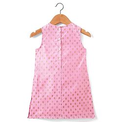 Babyhug Woven Sleeveless Floral Printed Kurta Gharara & Dupatta with Lace Detailing - Pink
