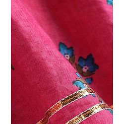 Babyhug Cotton Woven Three Fourth Sleeves  Floral Printed  Anarkali & Dupatta Suit Set - Dark Pink