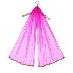 Babyhug Woven Sleeveless Sequin Embroidered One Shoulder Top With Palazzo & Dupatta- Fuschia