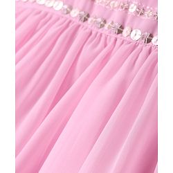 Babyhug Georgette Woven Singlet Sleeves Sequin Embroidered Kurti Palazzo Set with Dupatta - Pink