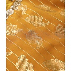 Babyhug Georgette Woven Full Sleeves Leaves Printed Sequined Embroidered  Top & Palazzo Set with Dupatta - Mustard