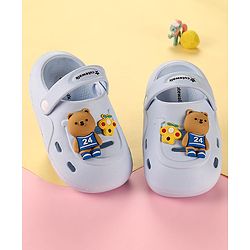 Cute Walk by Babyhug Clogs with Backstrap Bear Applique - Blue