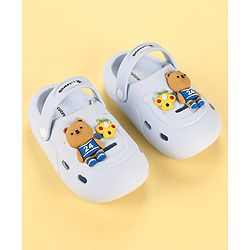 Cute Walk by Babyhug Clogs with Backstrap Bear Applique - Blue