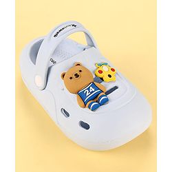Cute Walk by Babyhug Clogs with Backstrap Bear Applique - Blue