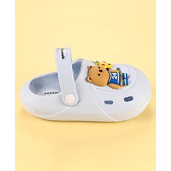 Cute Walk by Babyhug Clogs with Backstrap Bear Applique - Blue