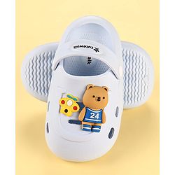 Cute Walk by Babyhug Clogs with Backstrap Bear Applique - Blue