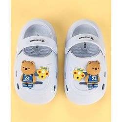 Cute Walk by Babyhug Clogs with Backstrap Bear Applique - Blue