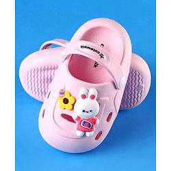 Cute Walk by Babyhug Clogs with Backstrap Bunny Applique - Pink