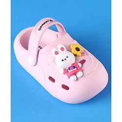 Cute Walk by Babyhug Clogs with Backstrap Bunny Applique - Pink