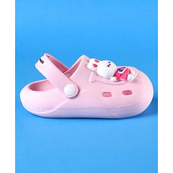 Cute Walk by Babyhug Clogs with Backstrap Bunny Applique - Pink