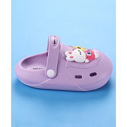Cute Walk by Babyhug Clogs with Backstrap Bunny Applique - Pink