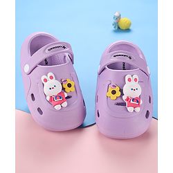 Cute Walk by Babyhug Clogs with Backstrap Bunny Applique - Pink