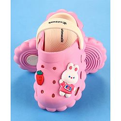 Cute Walk by Babyhug Clogs with Backstrap Bunny Applique - Pink