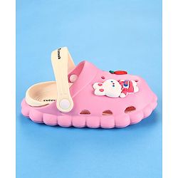 Cute Walk by Babyhug Clogs with Backstrap Bunny Applique - Pink