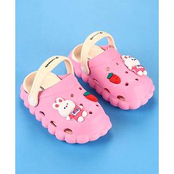 Cute Walk by Babyhug Clogs with Backstrap Bunny Applique - Pink