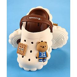 Cute Walk by Babyhug Clogs with Backstrap Bear Applique - Light Brown