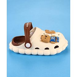 Cute Walk by Babyhug Clogs with Backstrap Bear Applique - Light Brown
