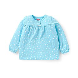 Babyhug Cotton Knit  Full Sleeves Night Suit  Star Print- Blue
