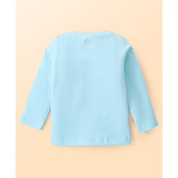 Babyhug Cotton Knit Full Sleeves Penguin Printed T-Shirt - Light Blue