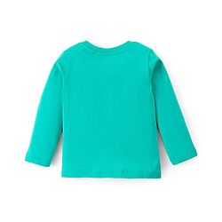 Babyhug Cotton Knit Full Sleeves Tee with Text  Print - Green