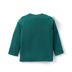Babyhug Cotton Knit Full Sleeves T-Shirt with Text Print - Green