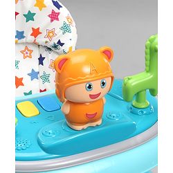 Babyhug Baby Walker with Parental Handle and Musical Toy Tray - Blue